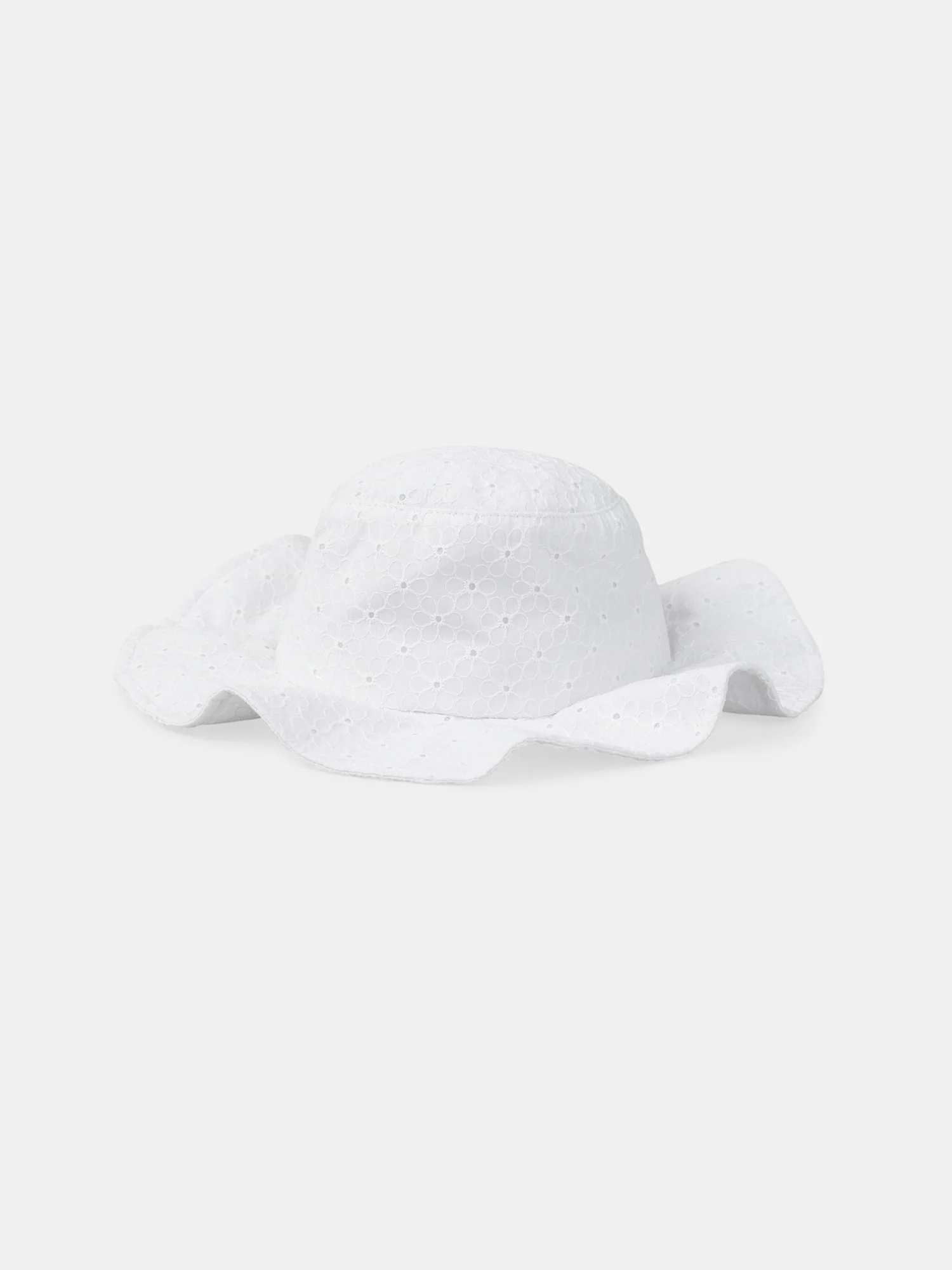Sombrero crema con bordado inglés - Imagen 2