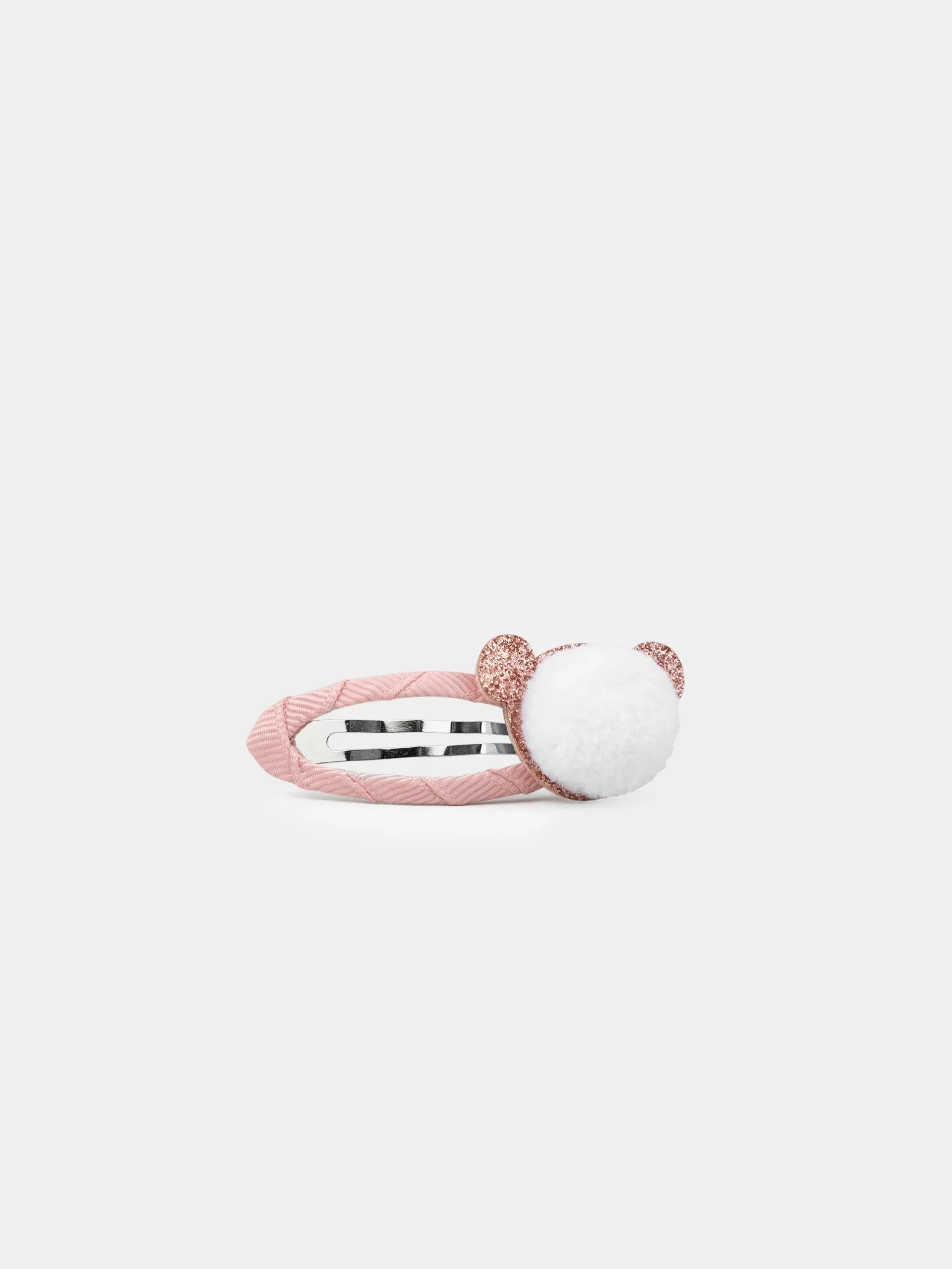 2 Clips de Pom Pom Rosa Oso para Niñas - Imagen 2